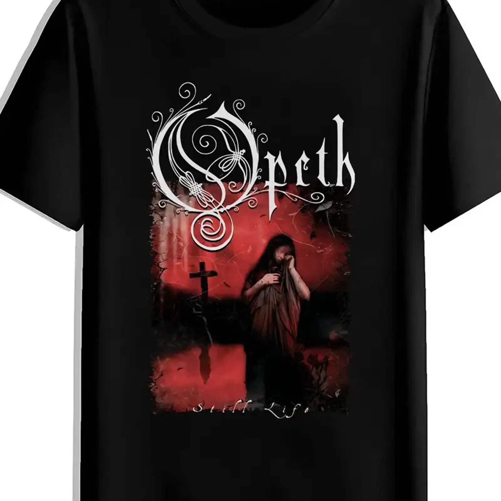 Vintage Fashion Icons - Męska czarna koszulka inspirowana zespołem Opeth,