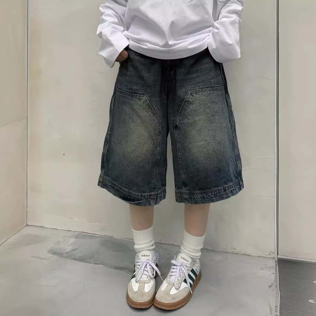 Vintage Fashion Jeans - Damskie szorty jeansowe Y2K vintage baggy,