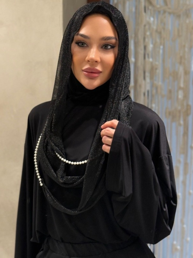 Vintage Fashion Hats - Nowa Dubajska Chusta Hidżab z Perłową
