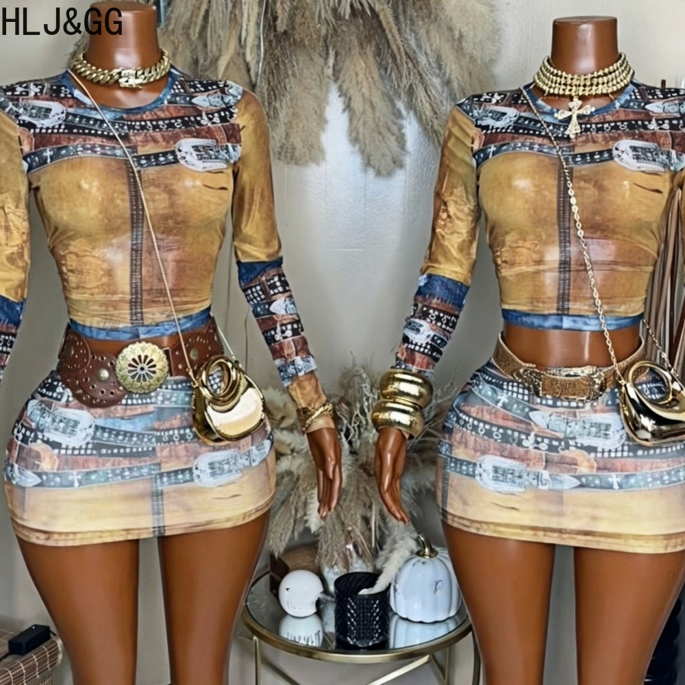 Vintage Fashion Trends - HLJ&GG Modne Zestawy Dwuczęściowe z Siateczki