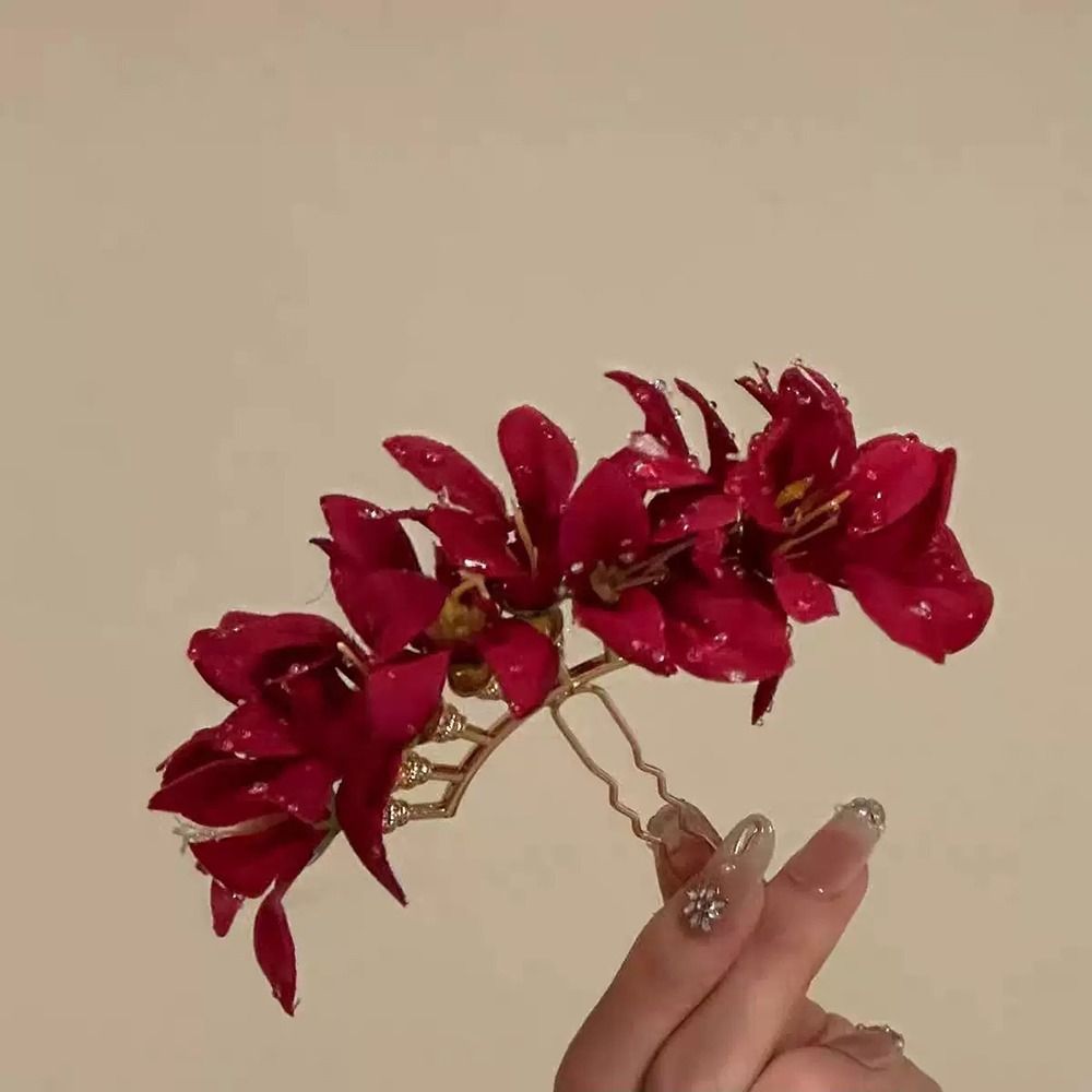 Róża Kwiat Czerwony Kwiat Wsuw – Vintage Fashion Ornaments recenzja i cena