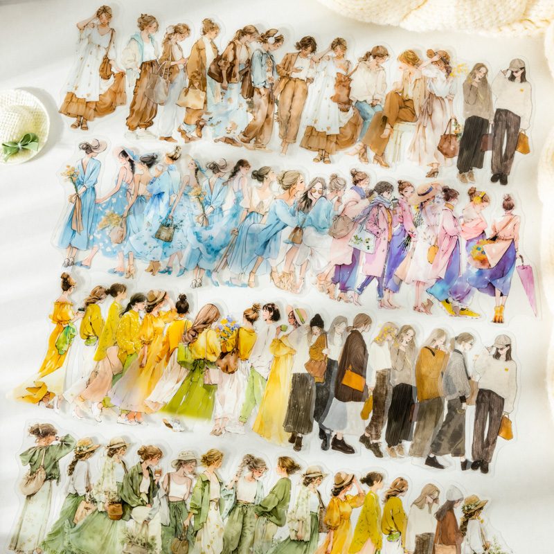 JIANQI 20 szt./opak. Naklejki  – Vintage Fashion Journal recenzja i cena